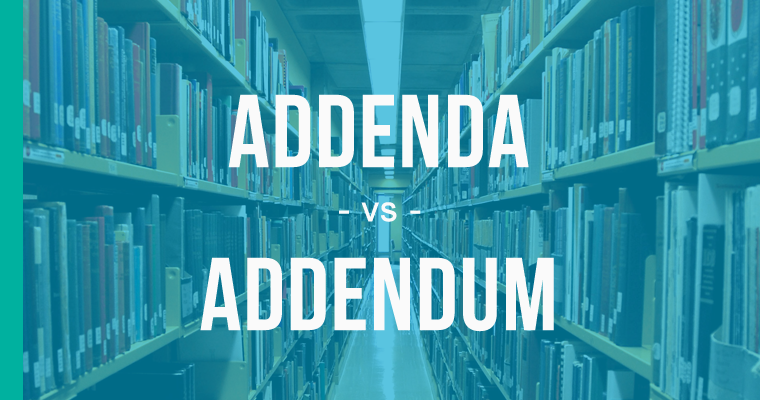 addenda versus addendum